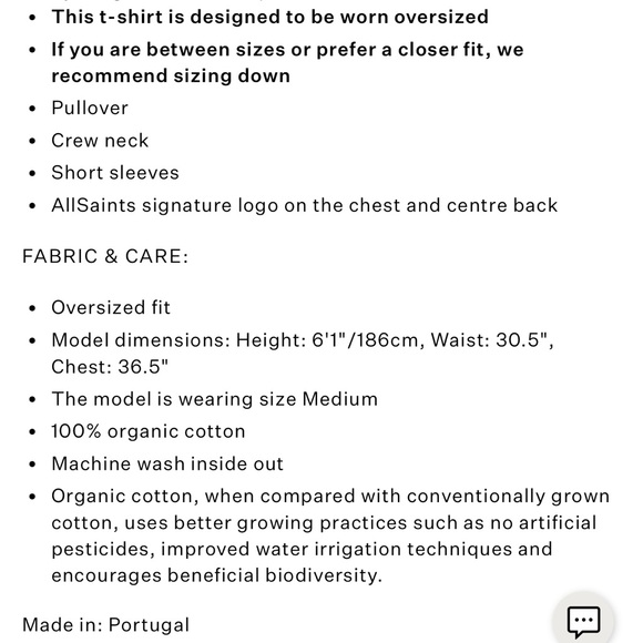 All Saints Underground Oversized Crew Neck T-Shirt - Picture 8 of 8